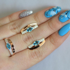 Срібний набір з золотими вставками