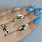 Срібний набір з золотими вставками