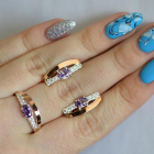 Срібний набір з золотими вставками