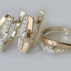 Срібний набір з золотими вставками