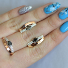 Срібний набір з золотими вставками