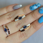 Срібний набір з золотими вставками