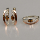 Срібний набір з золотими вставками