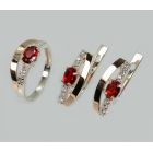 Срібний набір з золотими вставками