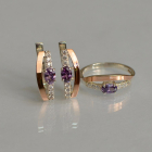 Срібний набір з золотими вставками