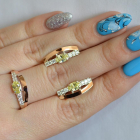 Срібний набір з золотими вставками