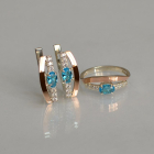 Срібний набір з золотими вставками