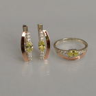 Срібний набір з золотими вставками