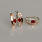 Срібний набір з золотими вставками