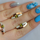 Срібний набір з золотими вставками