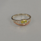 Срібна каблучка з накладками з золота