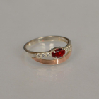 Срібна каблучка з накладками з золота