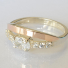 Срібна каблучка з накладками з золота