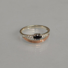 Срібна каблучка з накладками з золота