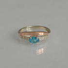 Срібна каблучка з накладками з золота