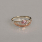 Срібна каблучка з накладками з золота