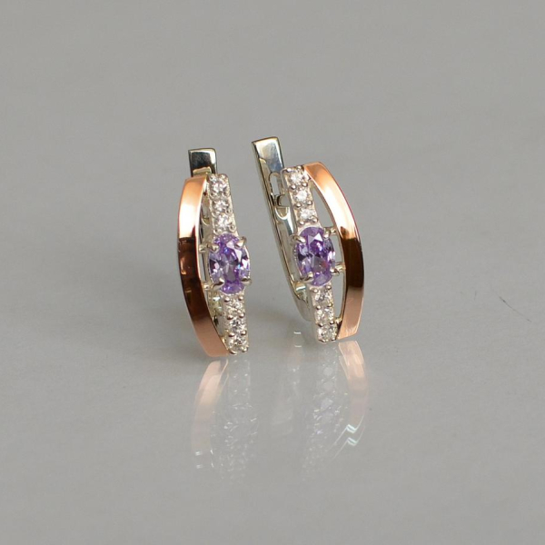 Срібні сережки з золотими накладками