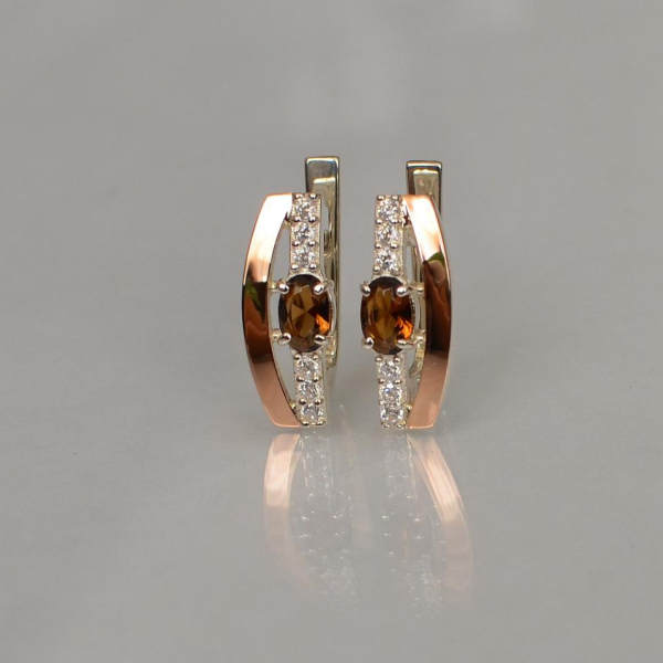 Срібні сережки з золотими накладками