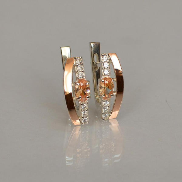 Срібні сережки з золотими накладками