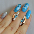 Срібні сережки з золотими накладками