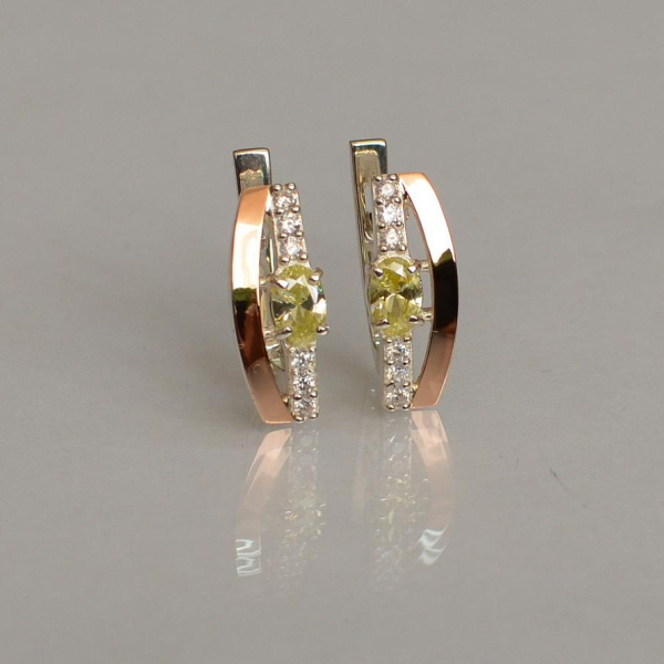 Срібні сережки з золотими накладками