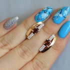 Срібні сережки з золотими накладками