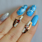 Срібні сережки з золотими накладками