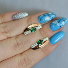 Срібні сережки з золотими накладками