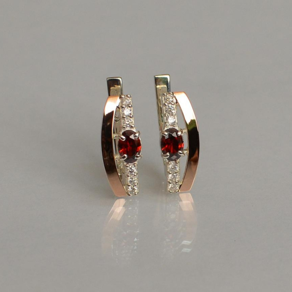 Срібні сережки з золотими накладками