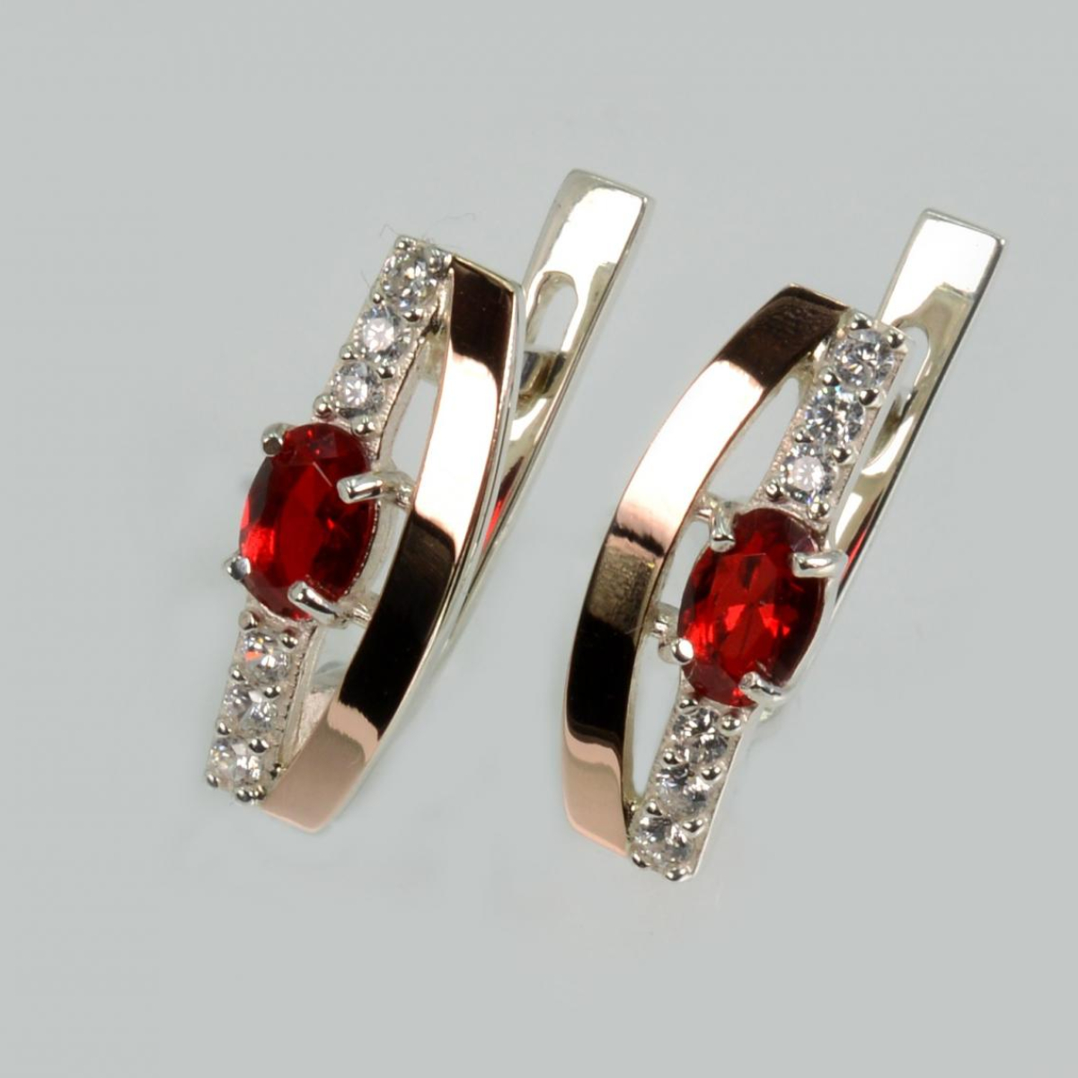 Срібні сережки з золотими накладками