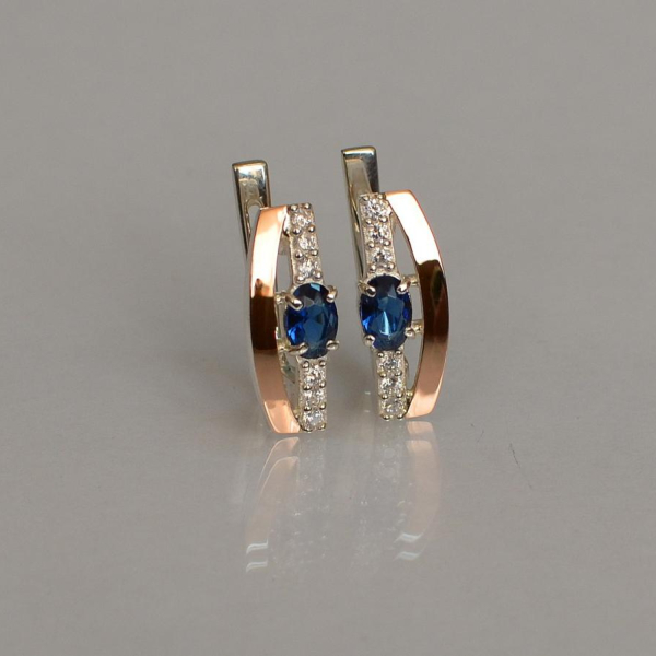 Срібні сережки з золотими накладками