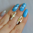 Срібні сережки з золотими накладками