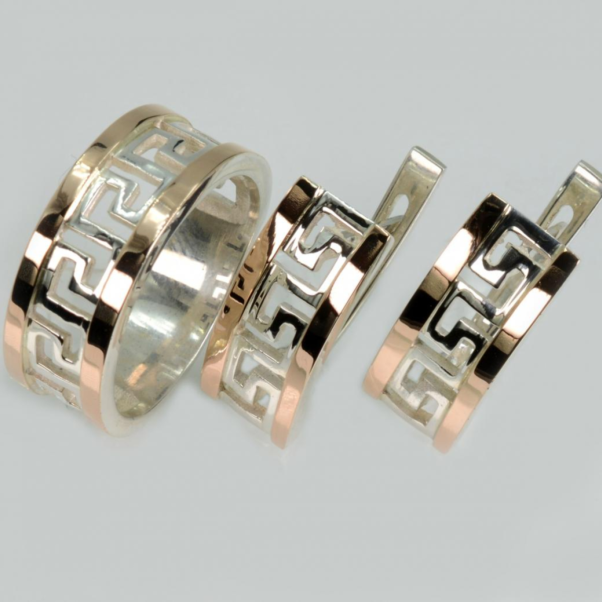 Срібний гарнітур з накладками із золота