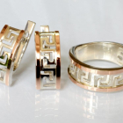 Срібний гарнітур з накладками із золота