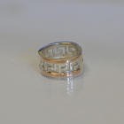 Срібна каблучка з напайками із золота