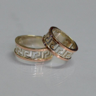 Срібна каблучка з напайками із золота