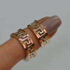 Срібна каблучка з напайками із золота