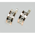 Срібні сережки з золотими вставками