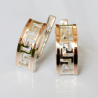 Срібні сережки з золотими вставками