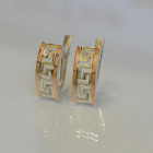 Срібні сережки з золотими вставками