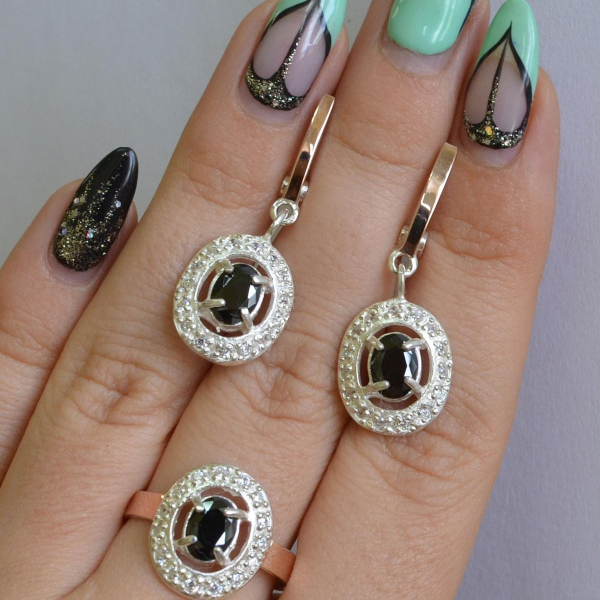 Срібний гарнітур з золотими накладками