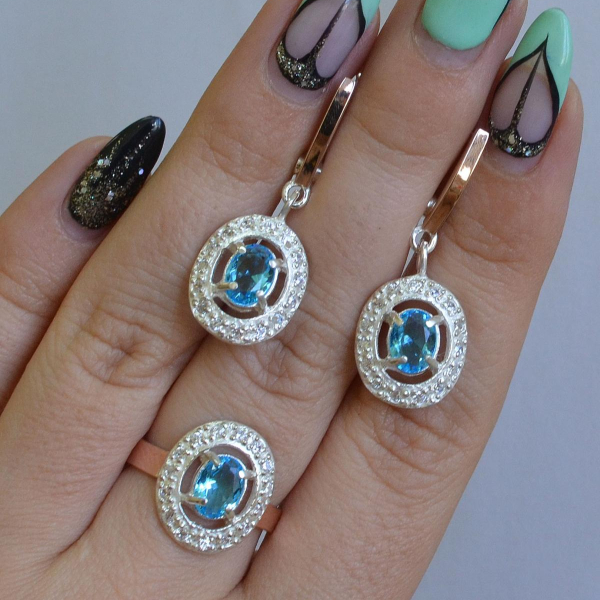 Срібний гарнітур з золотими накладками