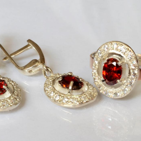 Срібний гарнітур з золотими накладками