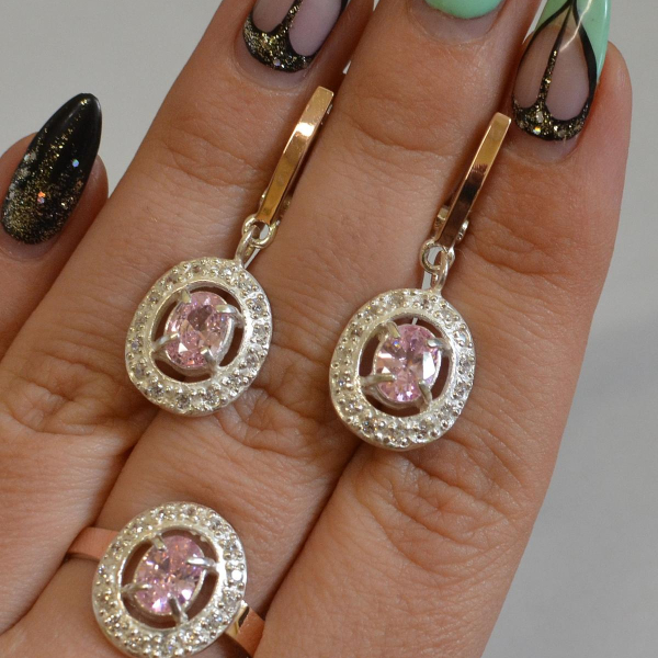 Срібний гарнітур з золотими накладками