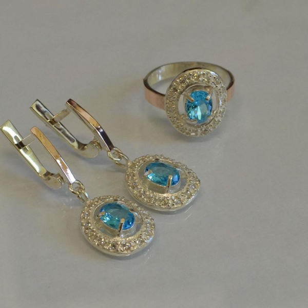 Срібний гарнітур з золотими накладками