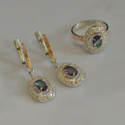 Срібний гарнітур з золотими накладками