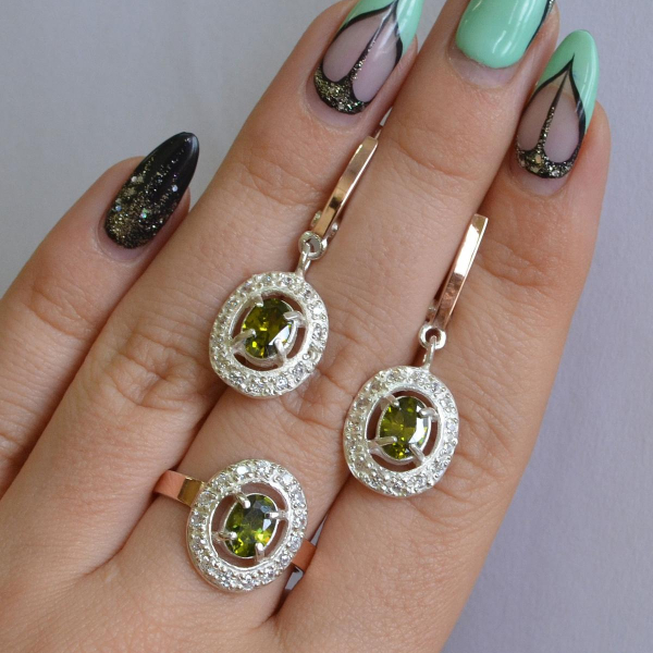 Срібний гарнітур з золотими накладками