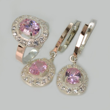 Срібний набір з золотими накладками