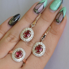 Срібний гарнітур з золотими накладками