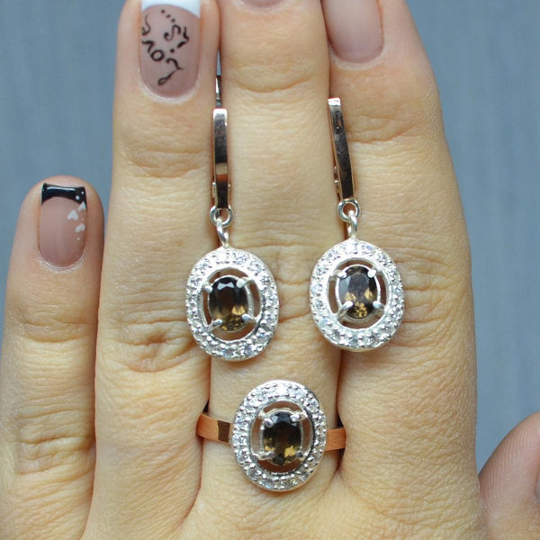 Срібний гарнітур з золотими накладками